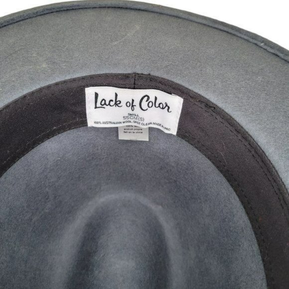 LACK OF COLOR Free People Charcoal Gray Australian Wool Fedora Rancher - Picture 7 of 9